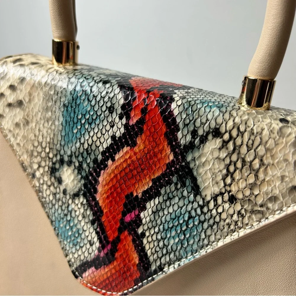 Urban Expressions Willow Crossbody Top Handle Snakeskin Detachable Strap‎ Purse